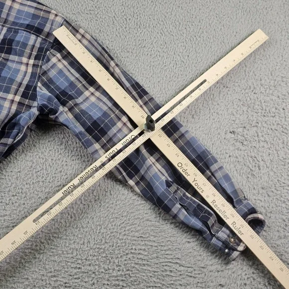 Carhartt Shirt Mens Large Blue Plaid Flannel Long Sleeve Button Up S175 NVY - Picture 11 of 11